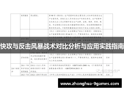 快攻与反击风暴战术对比分析与应用实践指南